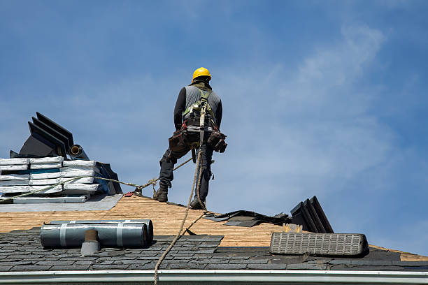 Professional Gutter Installation technician working in Lewisville, PA